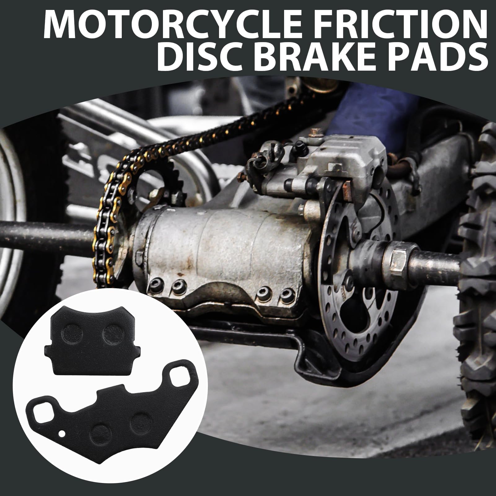 4 Stück Ersatz des Hinteren Scheibenbremsbelags Ersatz Für 50cc 70cc 90cc 110cc 125cc 140cc ATV Go Kart Quad Dune Buggy 4 Wheeler, Atv Bremsbeläge Asbestfrei Bike Brake Pads (Schwarz)