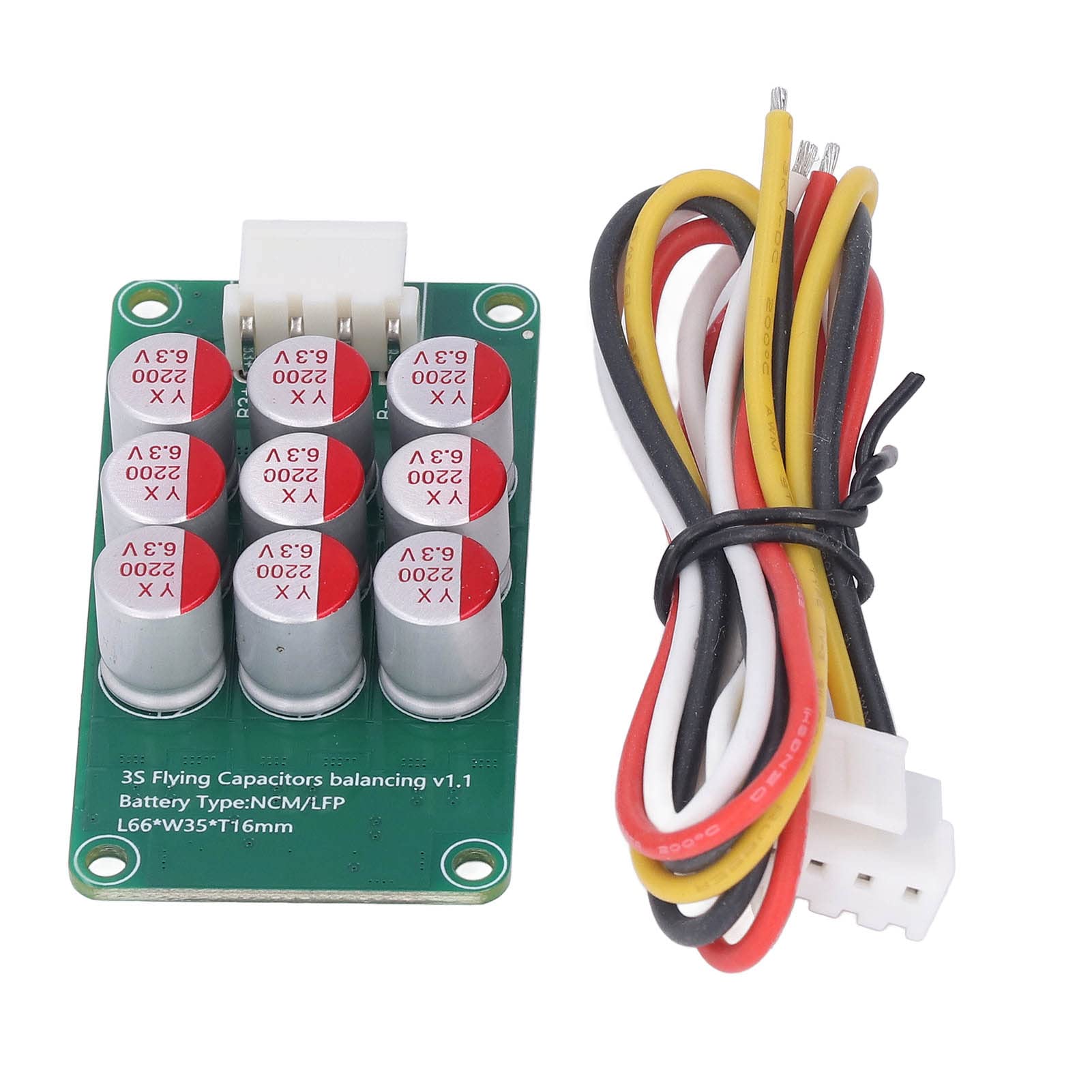 Eujgoov 2.7-4.2V Battery Balancer ABS 5A High Li Ion Battery Energy Transfer Board 3S Active Equalizer Balancer with 4 Pin Cable