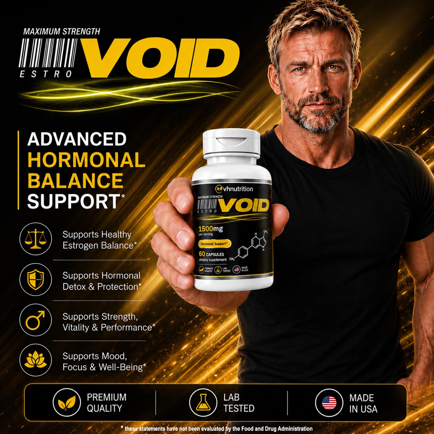 VH Nutrition EstroVoid Estrogen Blocker for Men, 1500mg Aromatase Inhibitor — Amazon image 2