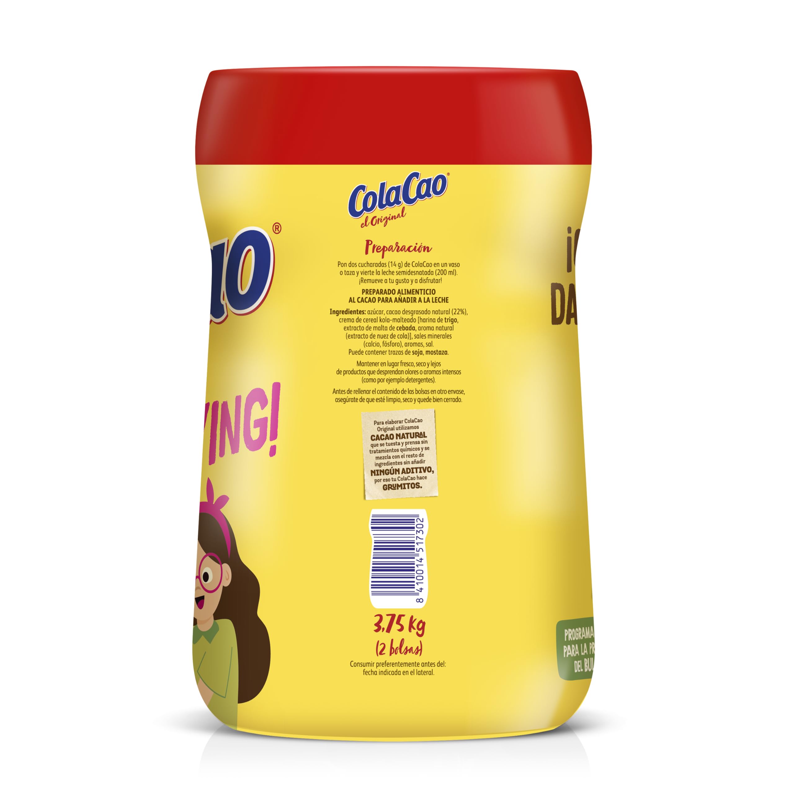 Cola Cao Original, con Cacao Natural - 3,75kg (Gratis Taburete)