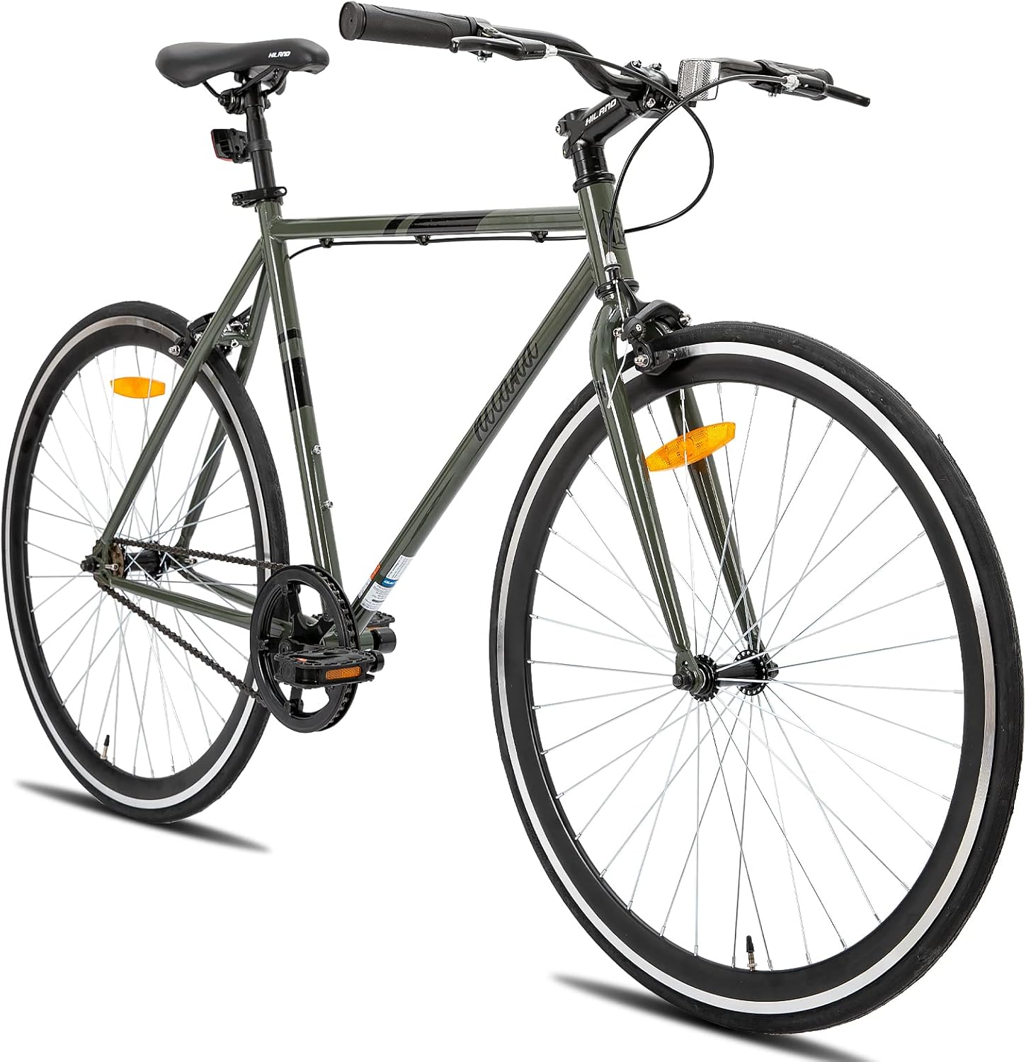 Hiland Single Speed Fixed Gear Bike, Black