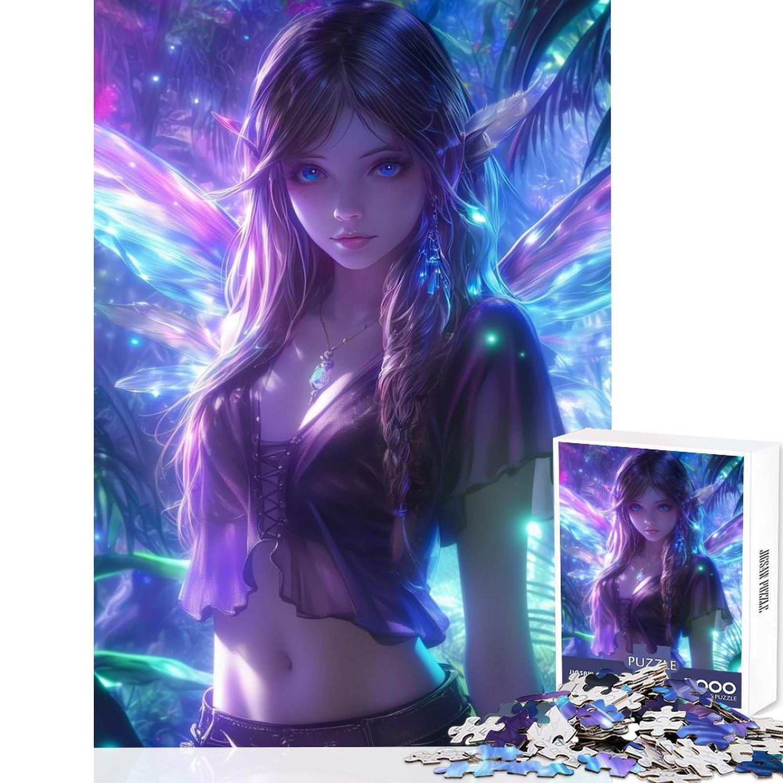 Magical Fairy Anime Girl Adult Jigsaw1000 Pieces Brain Exercise Game Smooth Burr Free Surface Relaxing Indoor Group Activity 38x52cm