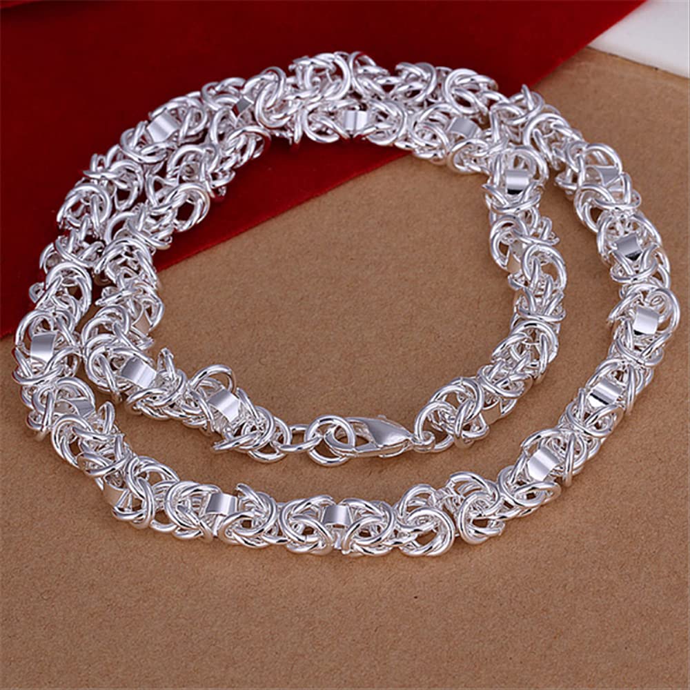 925er-Kette, 7 mm, Box-Halskette für Damen und Herren, Medaillon-Halsreifen
