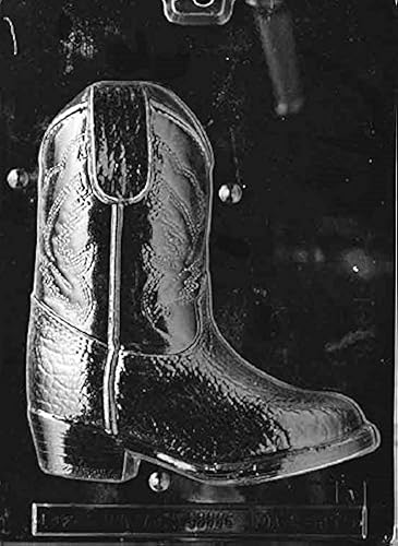Grandmama's Goodies K075A & B 3D Cowboy Boot - Molde de jabón de caramelo de chocolate de 2 piezas con instrucciones de moldeo exclusivas (idioma