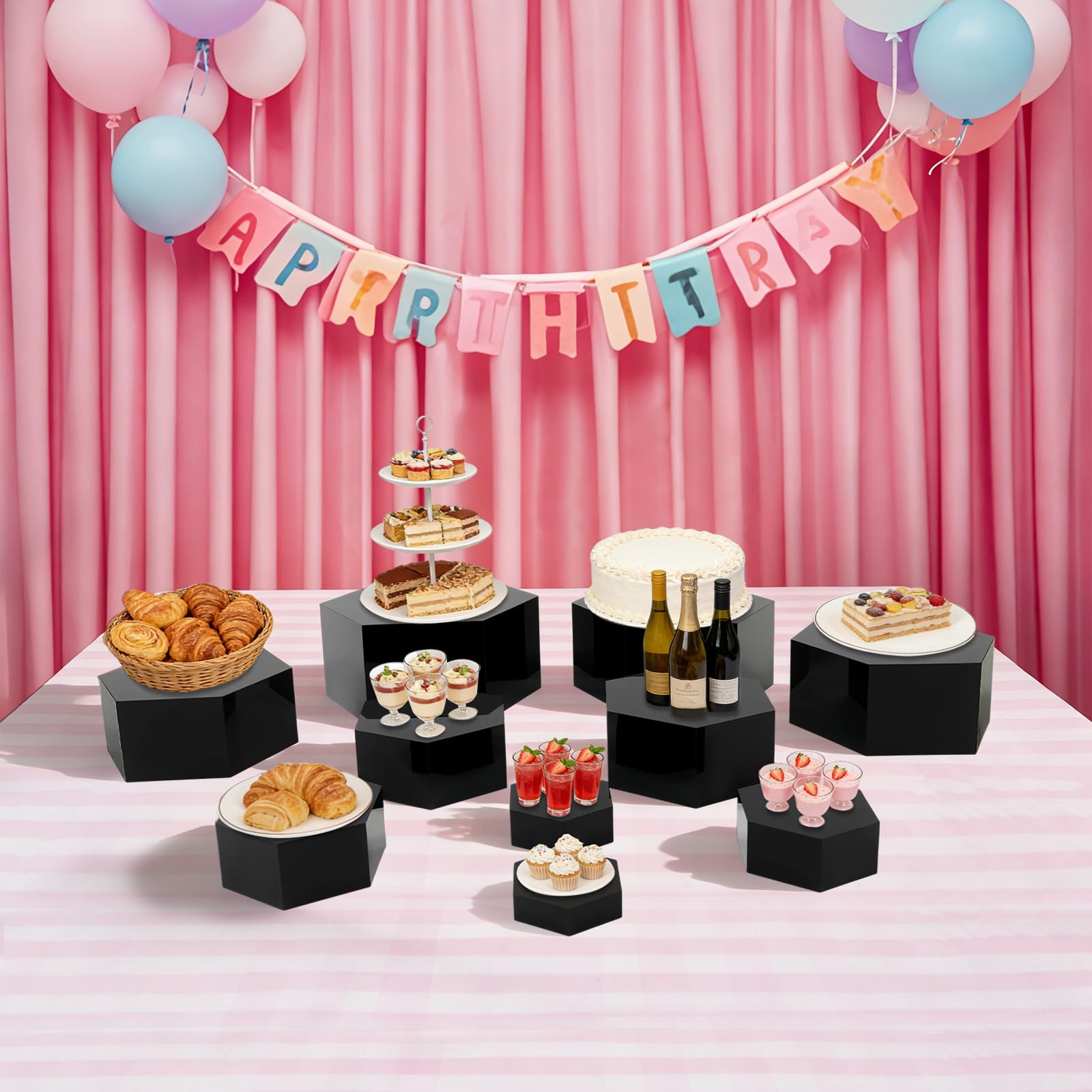 Lot de 10 présentoirs à dessert empilables pour buffet de 2,5 cm à 14 cm