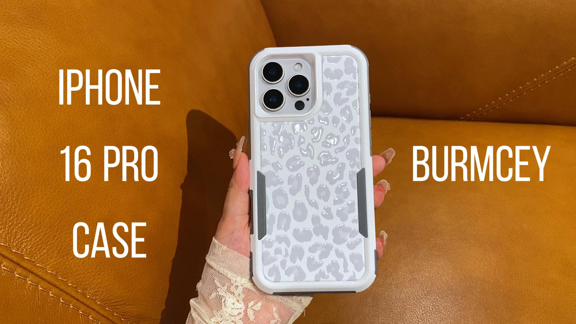 Amazon.com: Burmcey Case for iPhone 16 Pro White Leopard Light