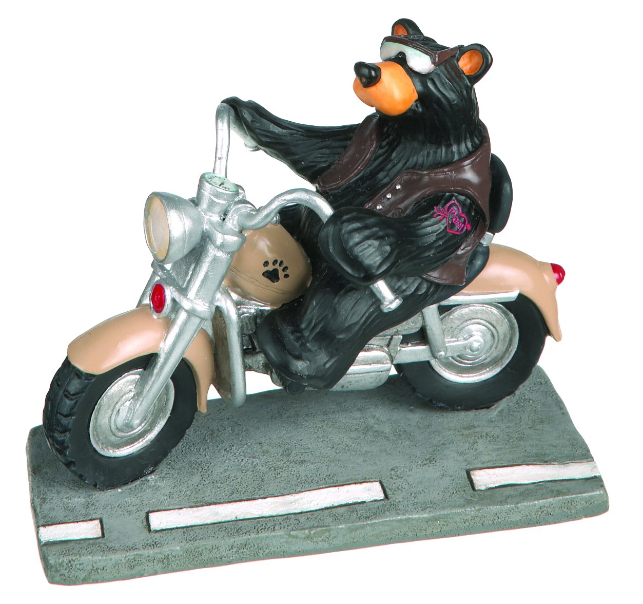 DemdacoJeff Fleming Bearfoots Harley Bear Biker Figurine by Big Sky Carvers