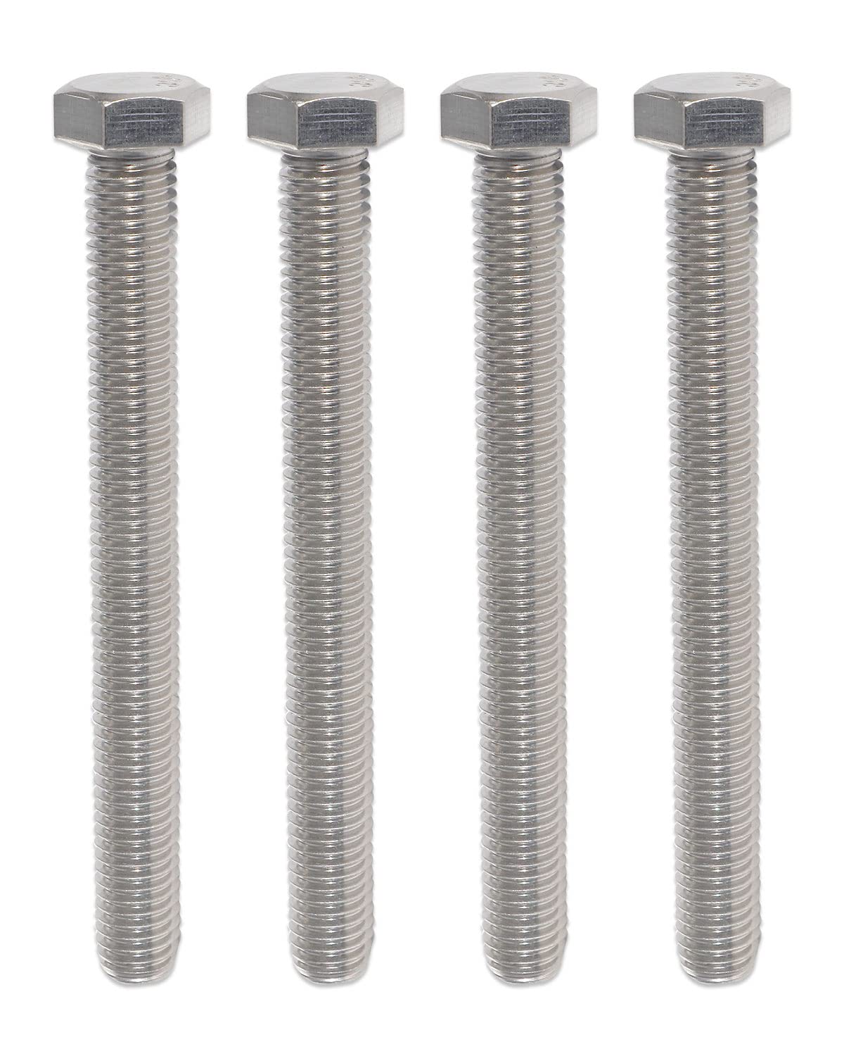IMScrews Hex 1/4-20 x 5 Long Machine Screws, 304 Stainless Steel Bolts, Pack of 15