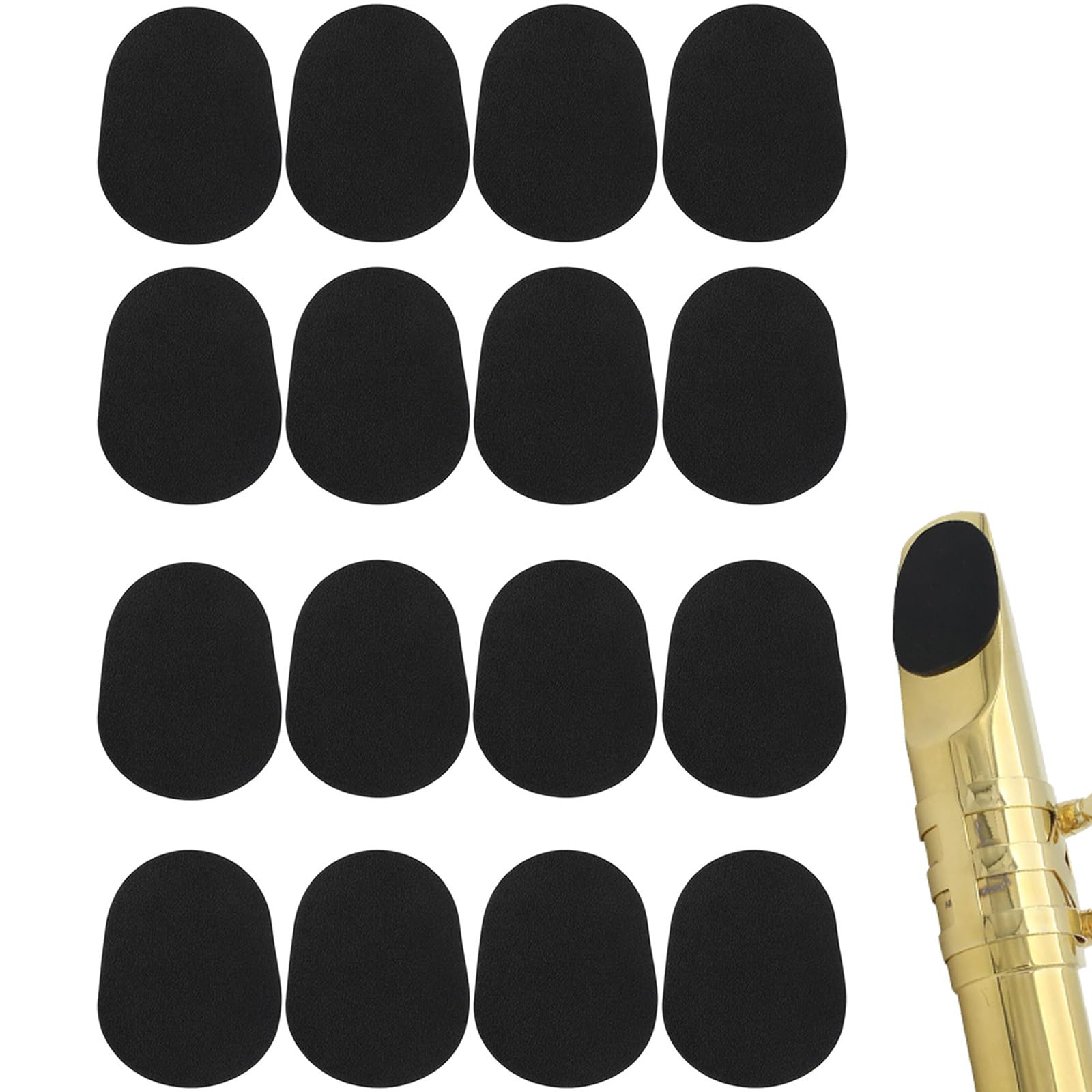 16 Stück Mundstückkissen, Bissgummi Klarinette, 0.5mm&0.8mm Alt-Tenor-Saxophon-Klarinette-Mundstück-Kissen, für Anfänger, Saxophone und Klarinetten (Schwarz)