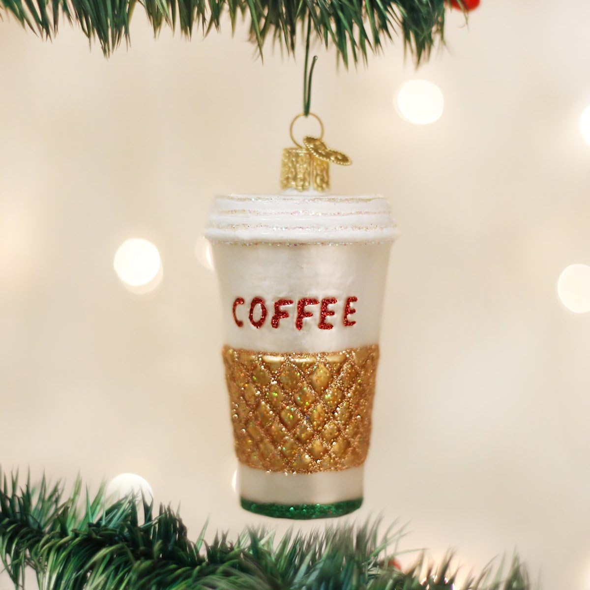 Old World Christmas Coffee To Go Glass Blown Ornament for Christmas Tree, Handcrafted Holiday Decoration, Coffee Collection image 2