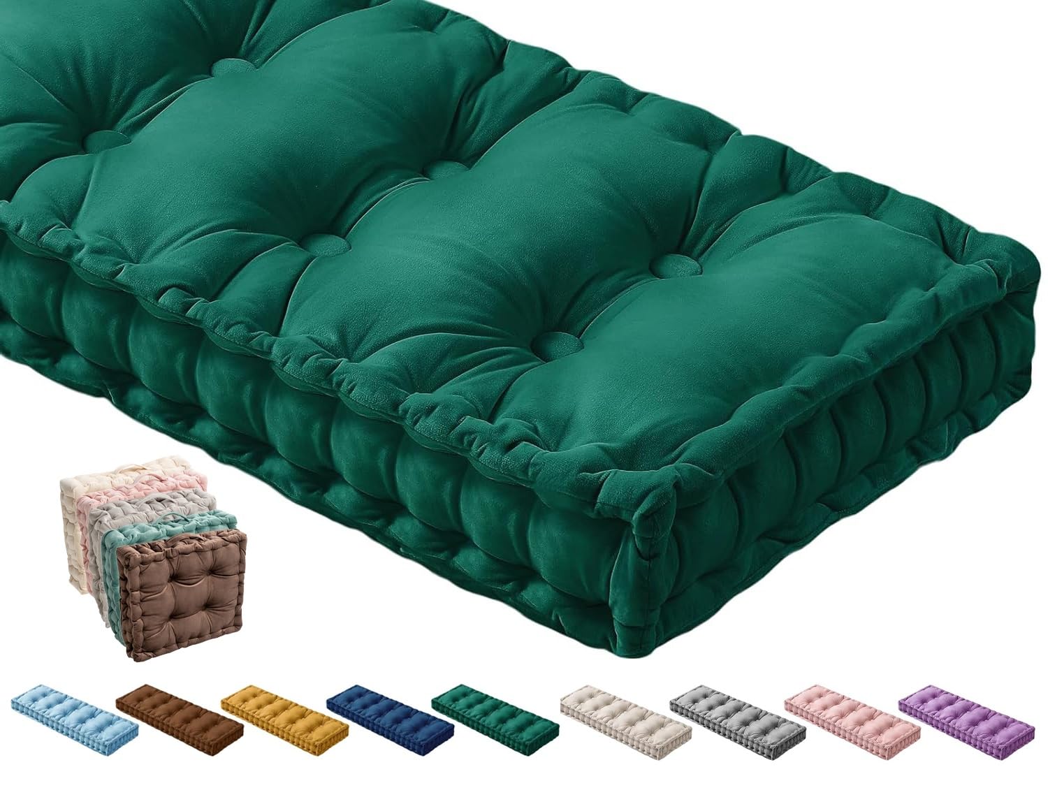 Coussin de Banc Exterieur Intérieur ,Velours Coussin de Siège Banc Sur Mesure 40x40/70x30/150x40/120x40 Coussin de Sol, pour Canapé Jardin Patio Maison Banquette Coussin D'assise(Color11,150x40x10cm)