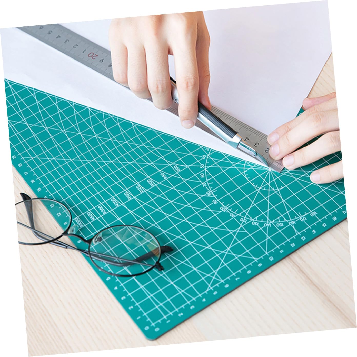 Angoily 3 Sztuki Profesjonalna Mata Do Cięcia z PVC Samonaprawiająca Trwała i Antypoślizgowa Zielona Idealna Do Scrapbookingu Szycia Patchworku i Projektów Rękodzielniczych