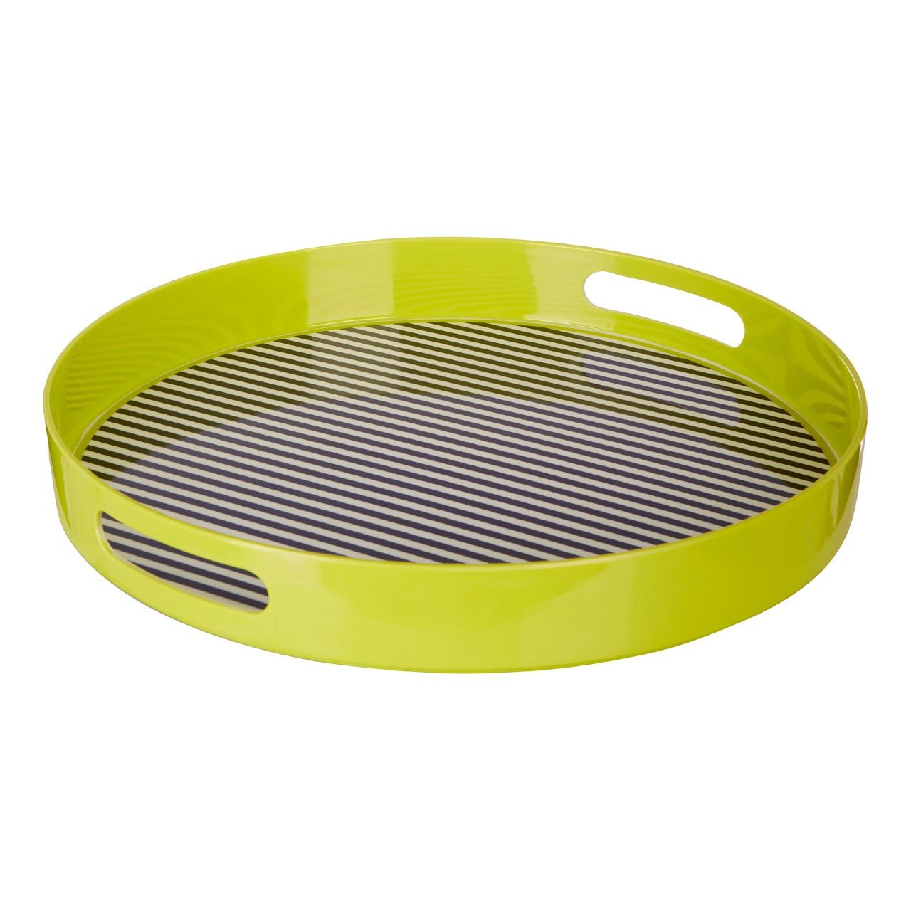 Orsina Floral Design Stripe Tray With HandlesCurved Contemporary Breakfast TrayFunctional Breakfast Tray from B&Q