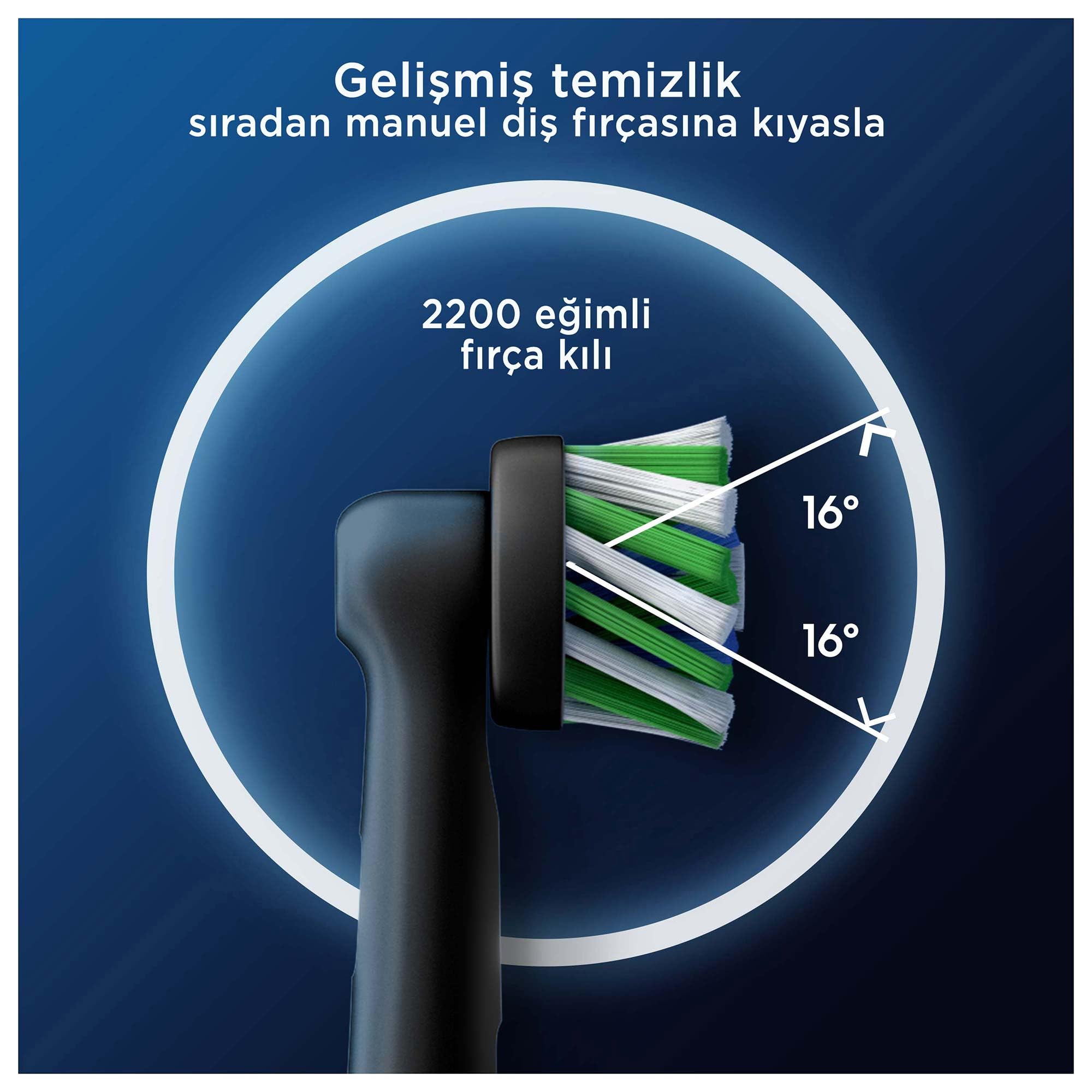 Oral-B Cross Action X-Filament Siyah Şarjlı Diş Fırçası Yedek Başlığı 4 Adet