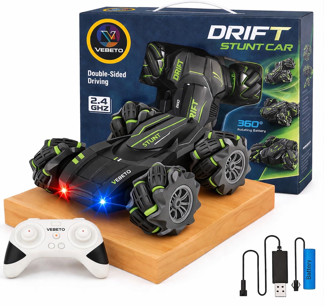 RC Drift Car 4x4 for Kids – High-Speed Rechargeable Stunt Car, 360° Rotation, Double-Sided, Omnidirectional Drift Wheels, Shockproof, USB Charge – Best Remote Control Car for Boys & Girls-image-27