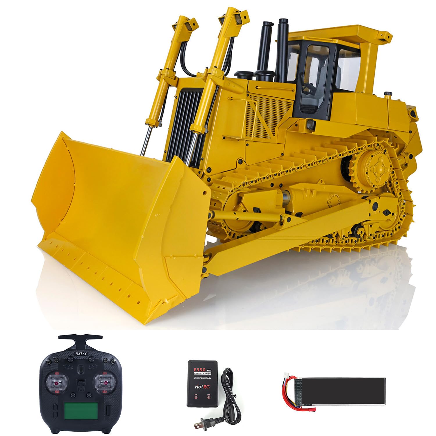 1/14 Metal Hydraulic Rc Bulldozer Dxr2 I6S Radio Sound Pump Esc