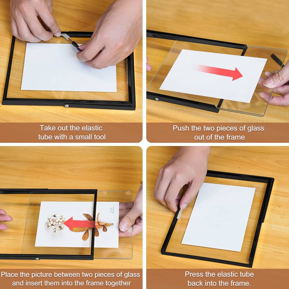 Amazon.com - IZIDDO 5x7 Black Floating Picture Frame set of