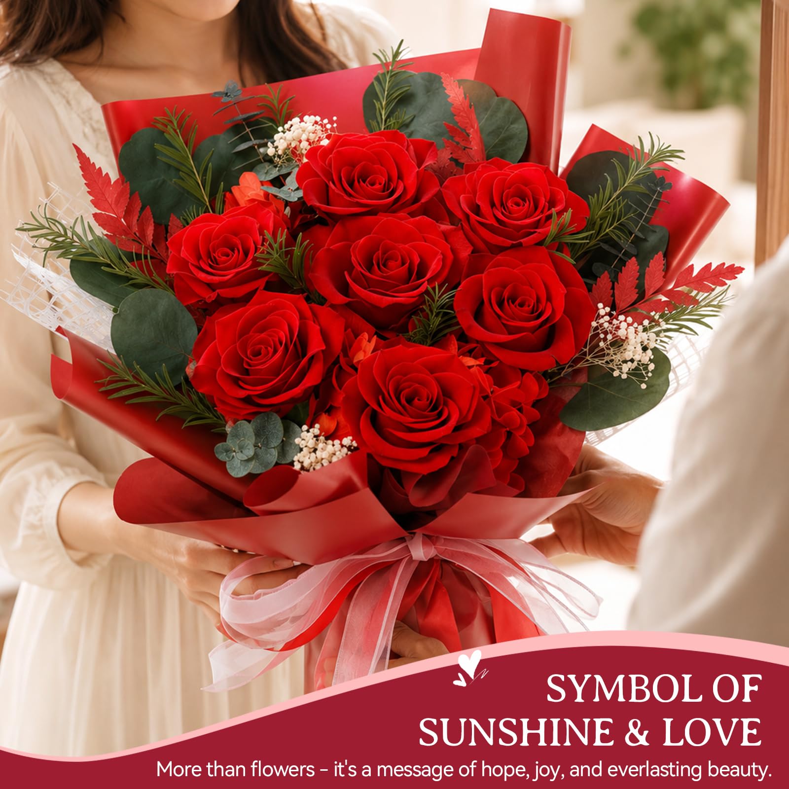 Konservierter Blumenstrauß, Infinity Rosen, Ewige Rose Geschenke für Frauen