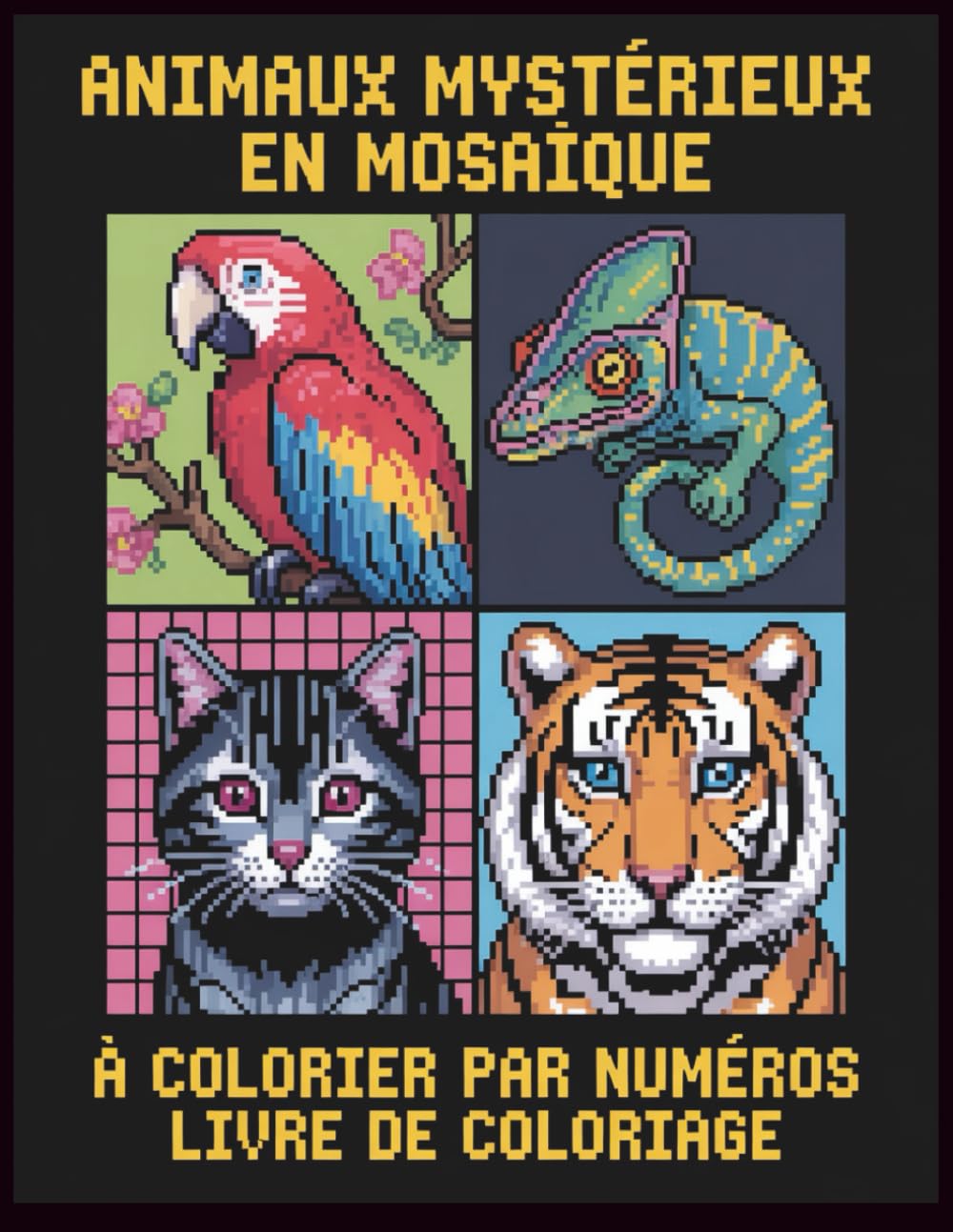 Animaux mystérieux en mosaïque à colorier par numéros Livre de coloriage: Mosaïques surprenantes pour détente et créativité