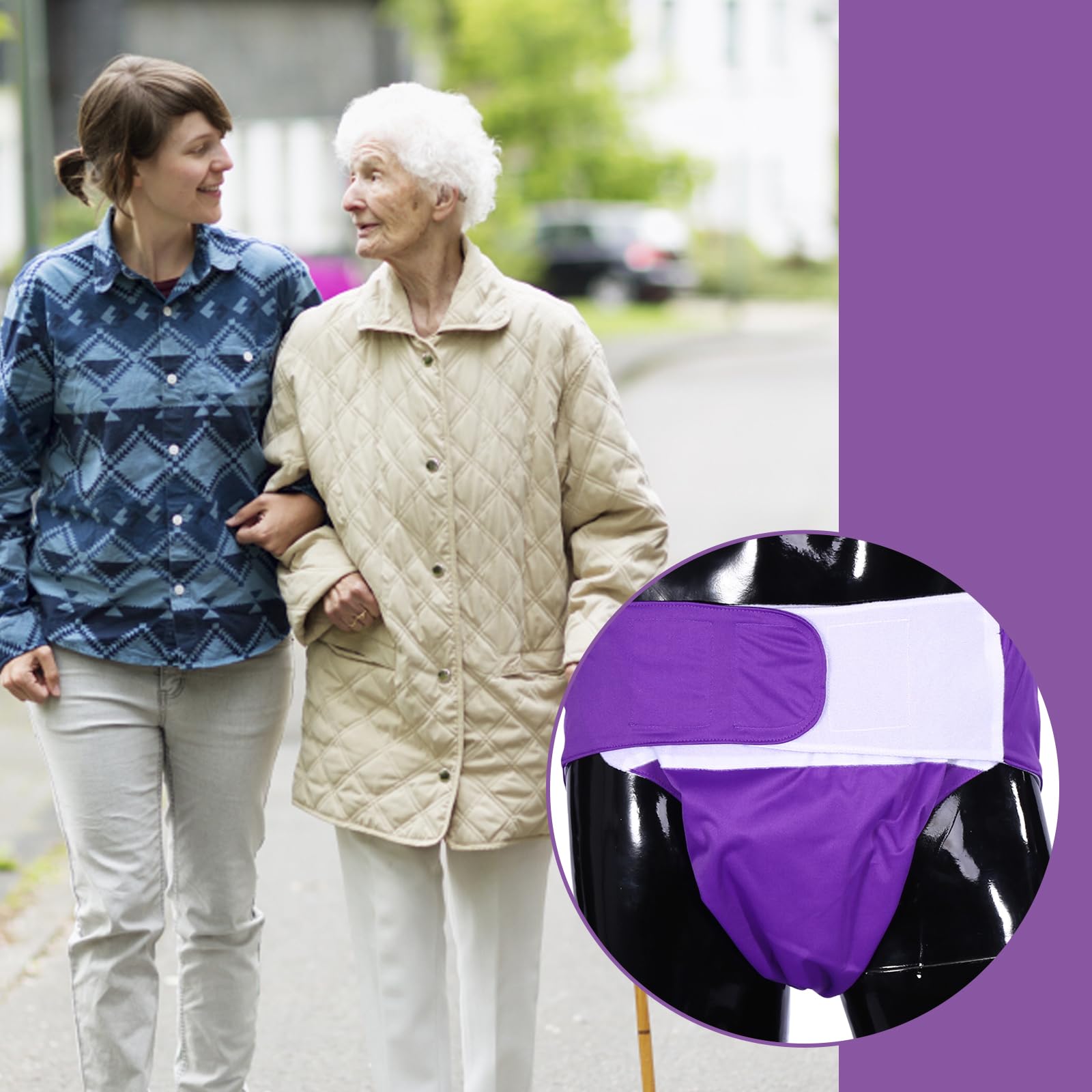 Nikou Pannolini per adulti lavabili e regolabili traspiranti Dark Purple
