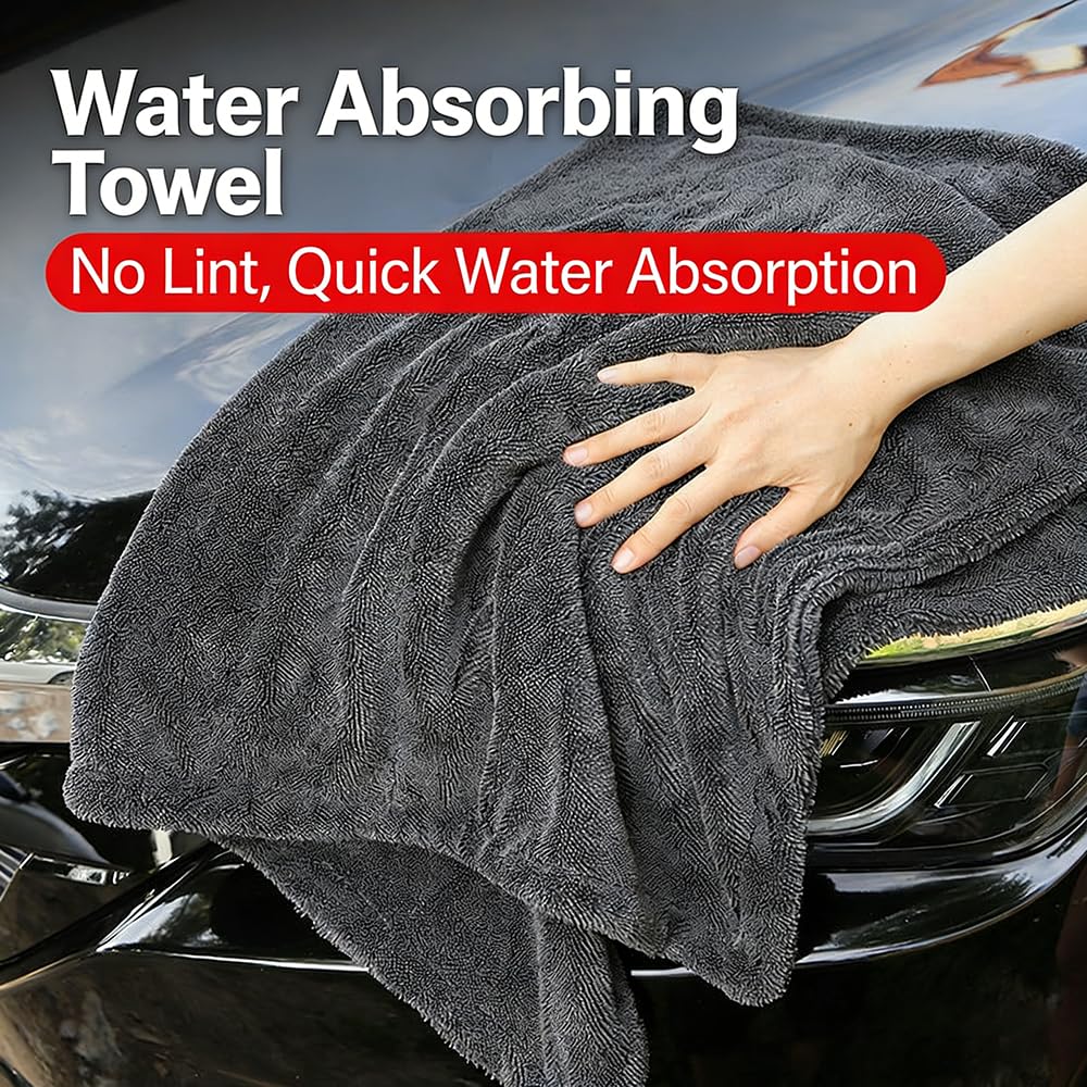 Lumeas Clean Serviette for Shower Car Detailing Kitchen and Window Cleaning Quick-Drying and Reusable Cleaning Towel (2, Gray, 40 * 40cm) — view 6