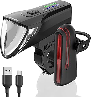ADDVIEW Starlight Bicycle Light Set - StVZO Approved, 70 Lux LED Front Light & Rear Light with USB-C, Battery Operated, IP65 Waterproof, 170 m Range, Auto Mode, Wake Up Function, Bicycle Light S