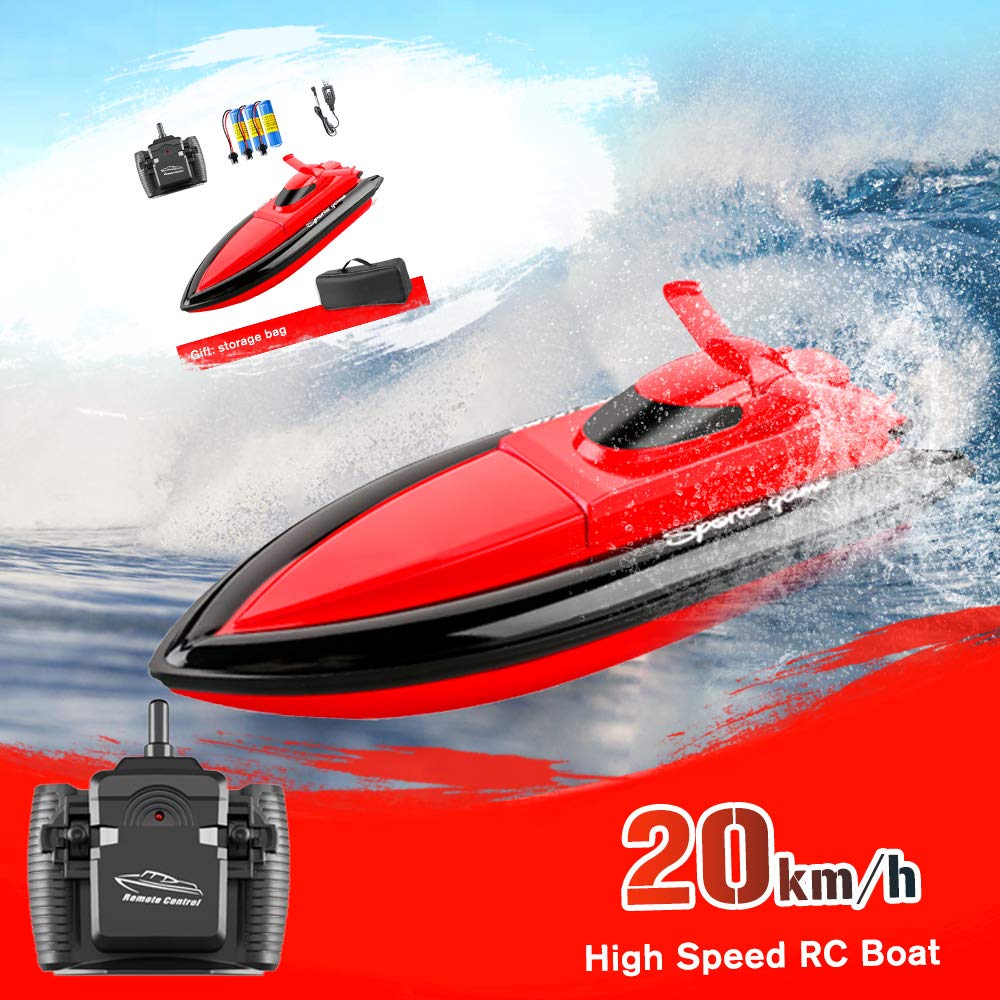Goolsky Pilot RC Łodzie 2.4G 20km/h RC Łódź RC Zabawka Prezent dla dzieci Dorosłych Chłopców Dziewczyn z torbą