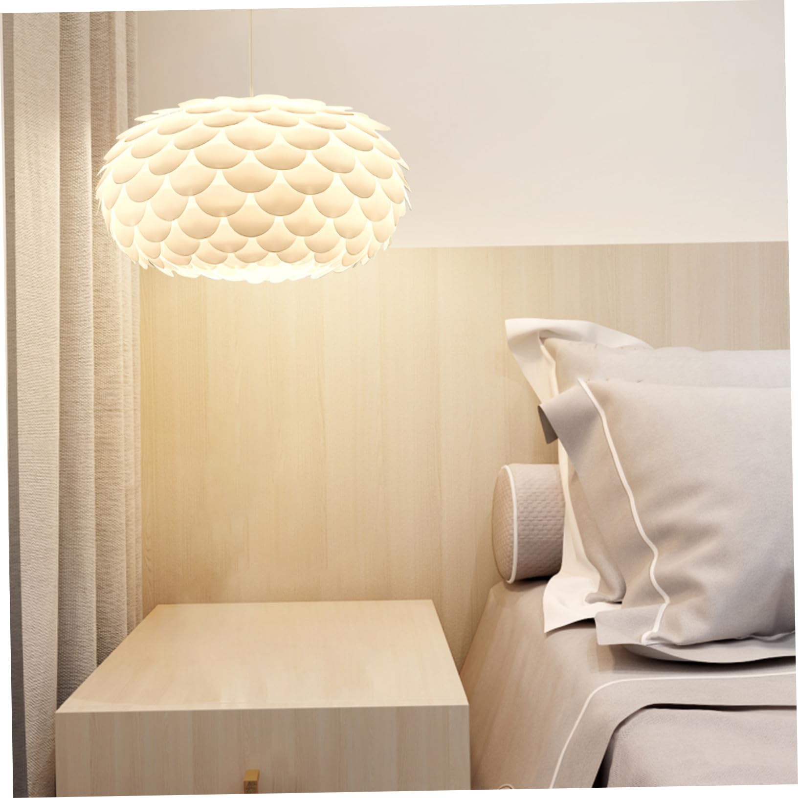 Minimalistyczny Abażur Wiszący Rybia Łuska Osłona Światła Do Sypialni i Jadalni Redukcja Olśnienia Łatwy Montaż Design Do Lamp Stołowych i Sufitowych