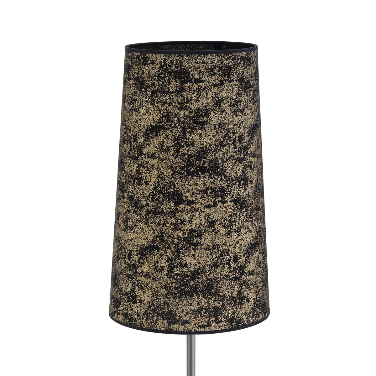 Abat-jour conique haut 30x24x50 cm en toile de linette noir et or pour lampe de table