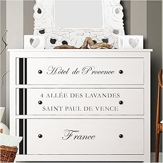 Wandaro W3342 tatuaż ścienny w stylu vintage 1 I biały (szer. x wys.) 76 x 70 cm I pasuje do komody IKEA HEMNES na szafę naklejka naklejka ścienna naklejka ścienna