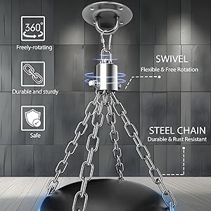 Vensmuste Heavy Punching Bag for Adults - Boxing Bag with 12oz Gloves - Perfect for MMA, Kickboxing, and Fitness Training - Durable Material with Chain - Unfilled