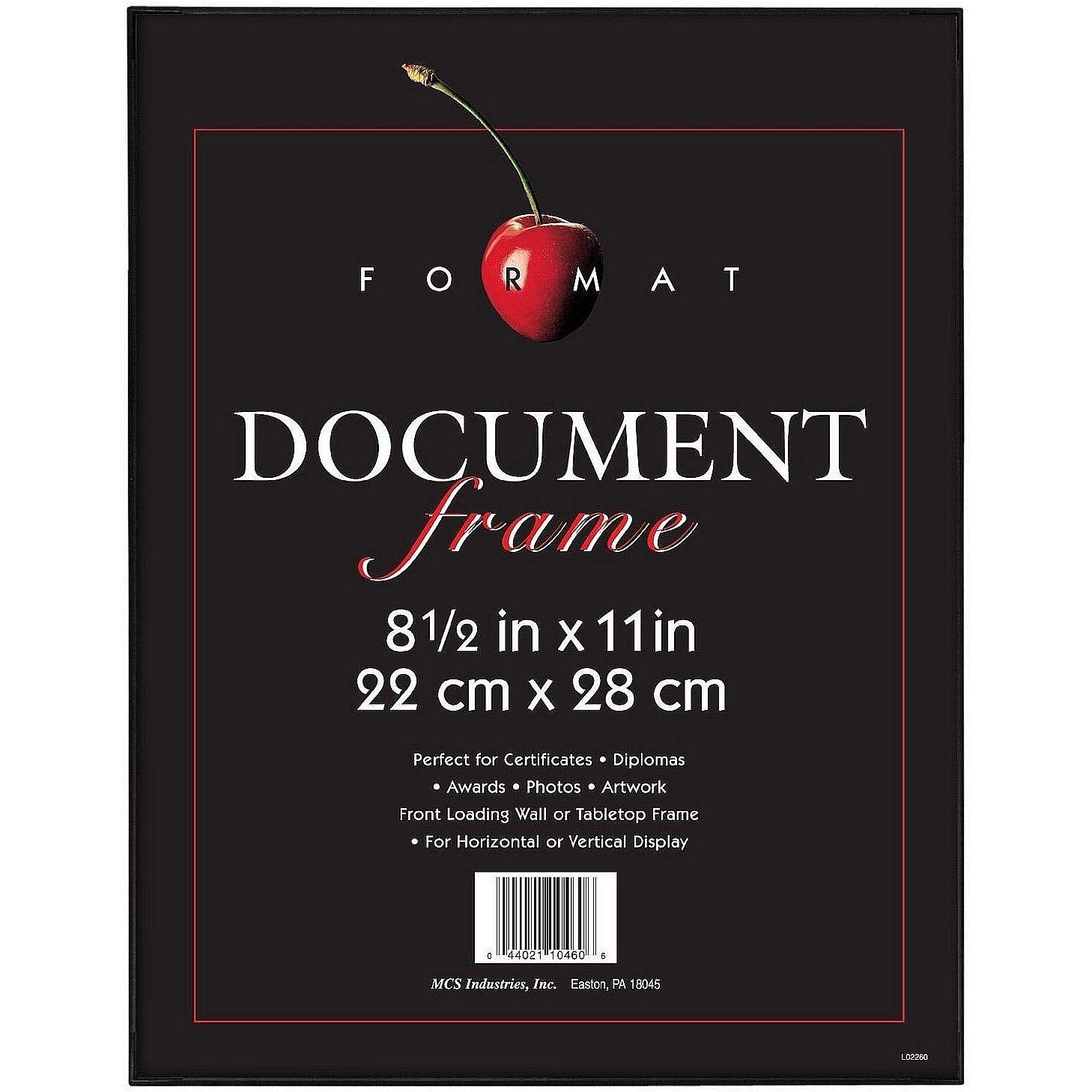 MCS8.5x11 Inch Format Picture Frame, Black (10449)