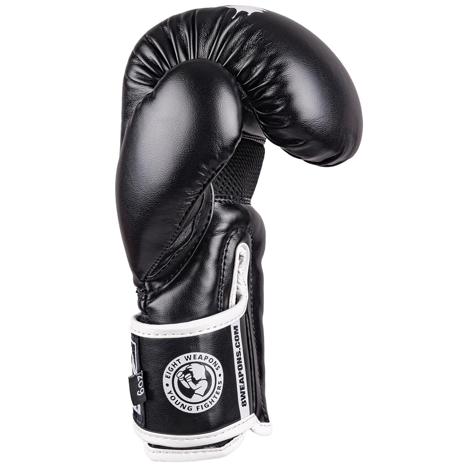 8 WEAPONS Boxhandschuhe Kinder, Unlimited 2.0, Schwarz-weiß, Kinder Boxhandschuhe, Kunstleder, Perfekte Dämpfung für optimalen Schutz, Handschuhe für Muay Thai, K1, Boxen, MMA & Kickboxen