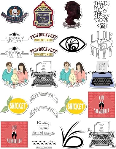 Paquete de 20 calcomanías de la serie Unfortunate Sticker Events, vinilo impermeable, estético, SUV, camión, colorido, portátil, bicicleta,