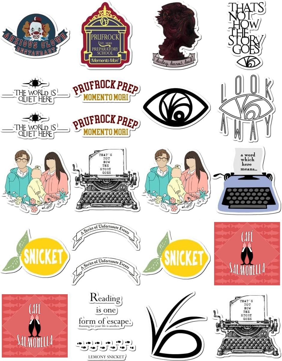 20 Pcs Value Pack Series Decal of Unfortunate Sticker Events Waterproof Vinyl Aesthetic SUV Truck Colorful Laptop Bike Car Luggage Skateboard Water Bottle Guitar Windows Bumper Tumbler