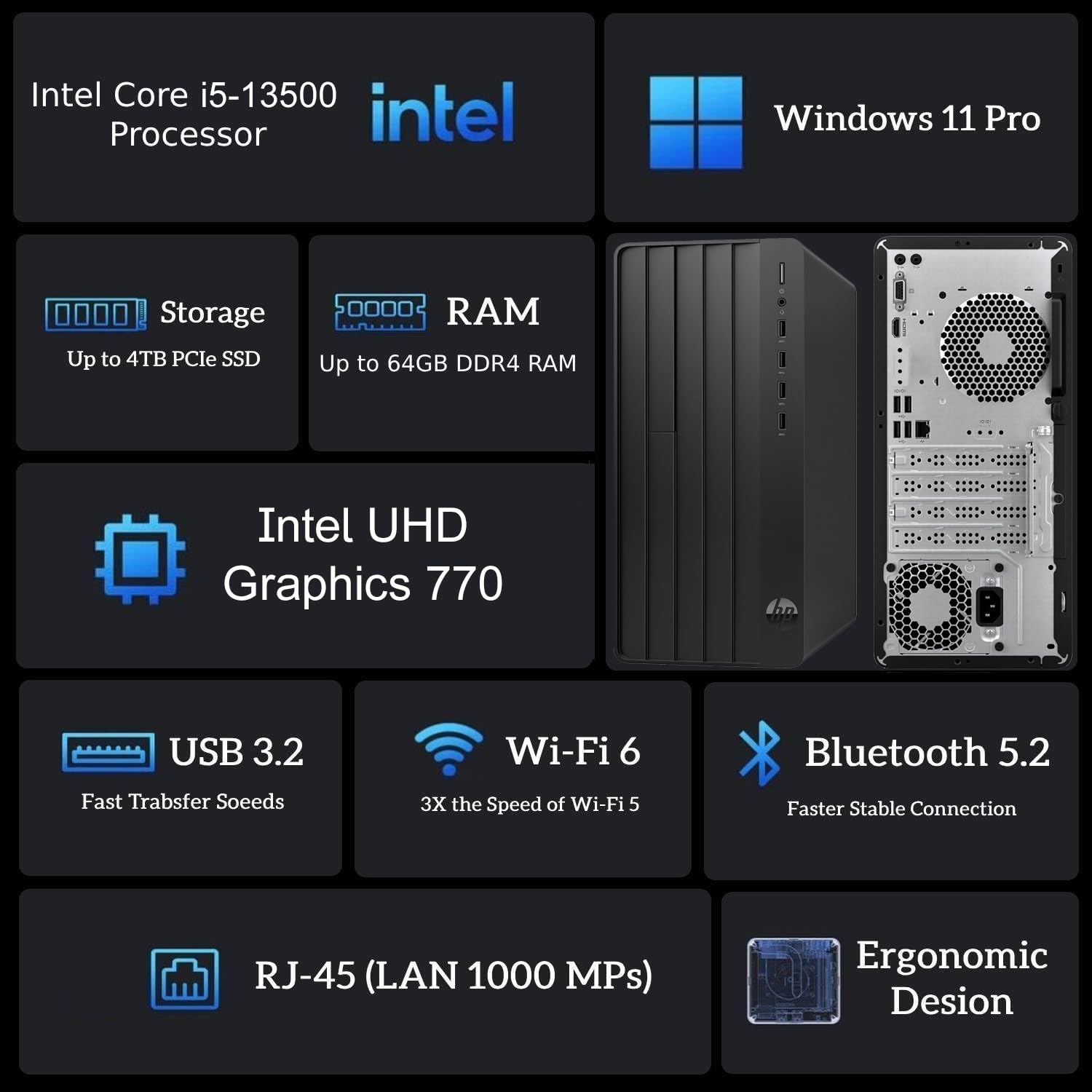 Amazon.com: HP Pro Tower Business Desktop, Intel i5-13500 (14-Core