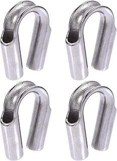 Cabilock 4pcs Wire Rope Sleeves Rings Wire Cable Thimbles Rope Tube Thimble Ring Kit Boat Wire Rope Thimbles Thimble Rigging Heavy Duty Cable Thimble Paint Liner Stainless Steel