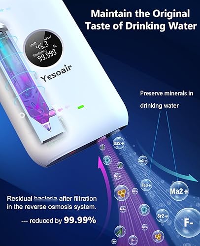 Miniatura 5 de Caja de filtro de agua LED UV para sistema de filtración de agua debajo del fregadero y sistema de ósmosis inversa, reduce hasta el 99.9% de los