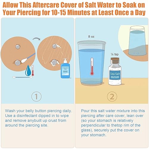 Miniatura 5 de Remojador de cuidado posterior para piercings de pezón, cómodas tazas de remojo para mujeres, uso con solución salina en aerosol para el cuidado