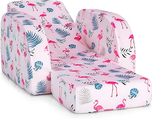 Miniatura 9 de HONEY JOY Sofá para niños, sofá plegable convertible 3 en 1 para niños, cómoda tumbona abierta y silla de dormir para jugar siesta, sofá plegable de