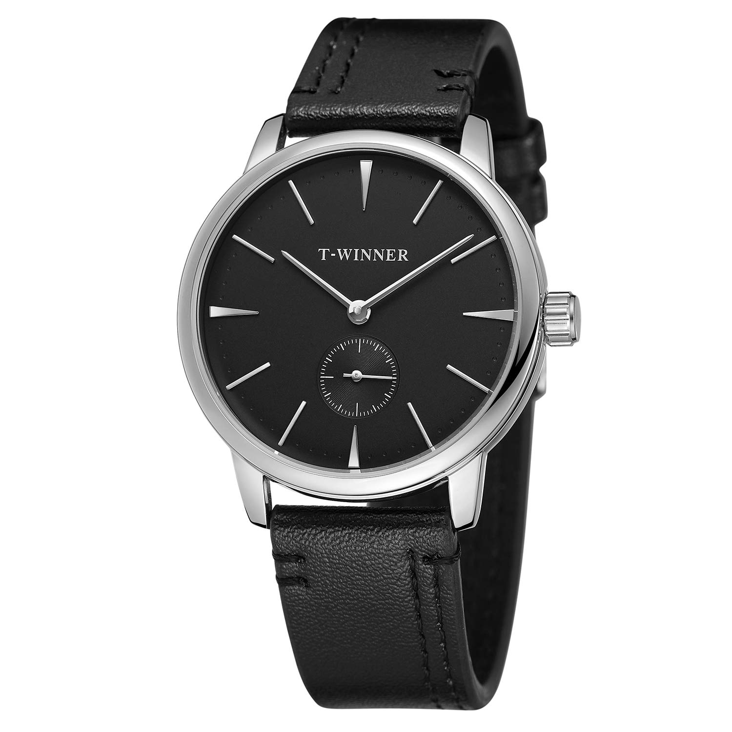 FORSINING Men's Mechanical Hand-Wind Analog Sport Style Wristwatch with Leather Strap