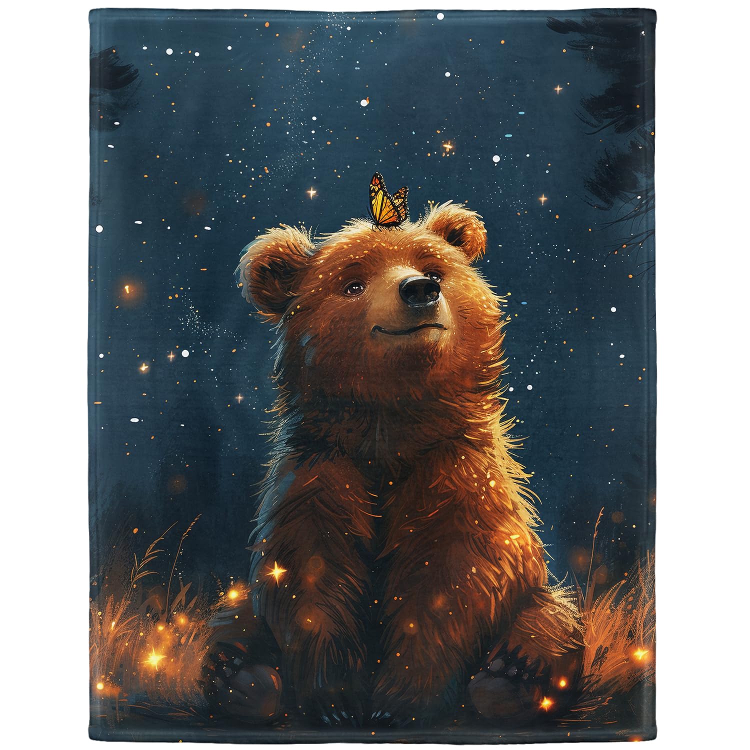 YISUMEI Kuscheldecke Weiche Warme Flauschige Fleece Decke mit Tiermotiv, Baby Bär, 150 x 200 cm