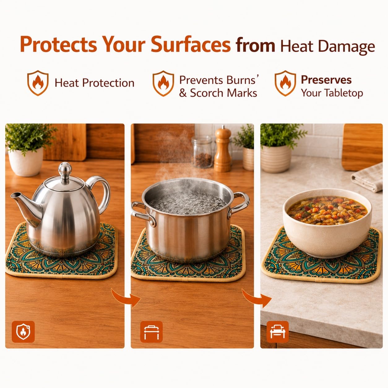 TASMAX Heat Resistant Table Coasters - FREE SHIPPING -7
