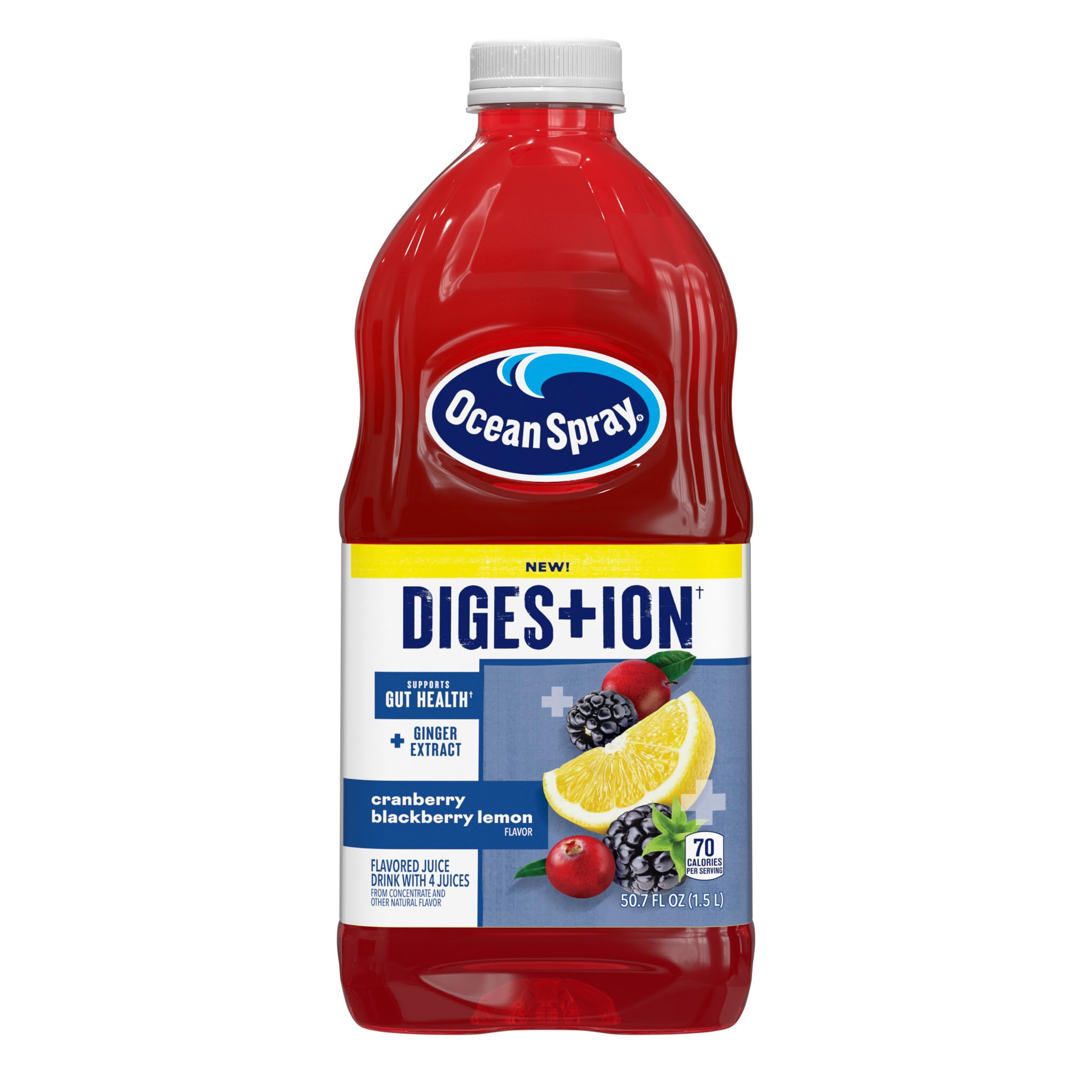 *best by 05/04/2025*Ocean Spray® Digestion Cranberry Blackberry Lemon Juice Drink, 50.7 Fl Oz Bottle (Pack of 1)
