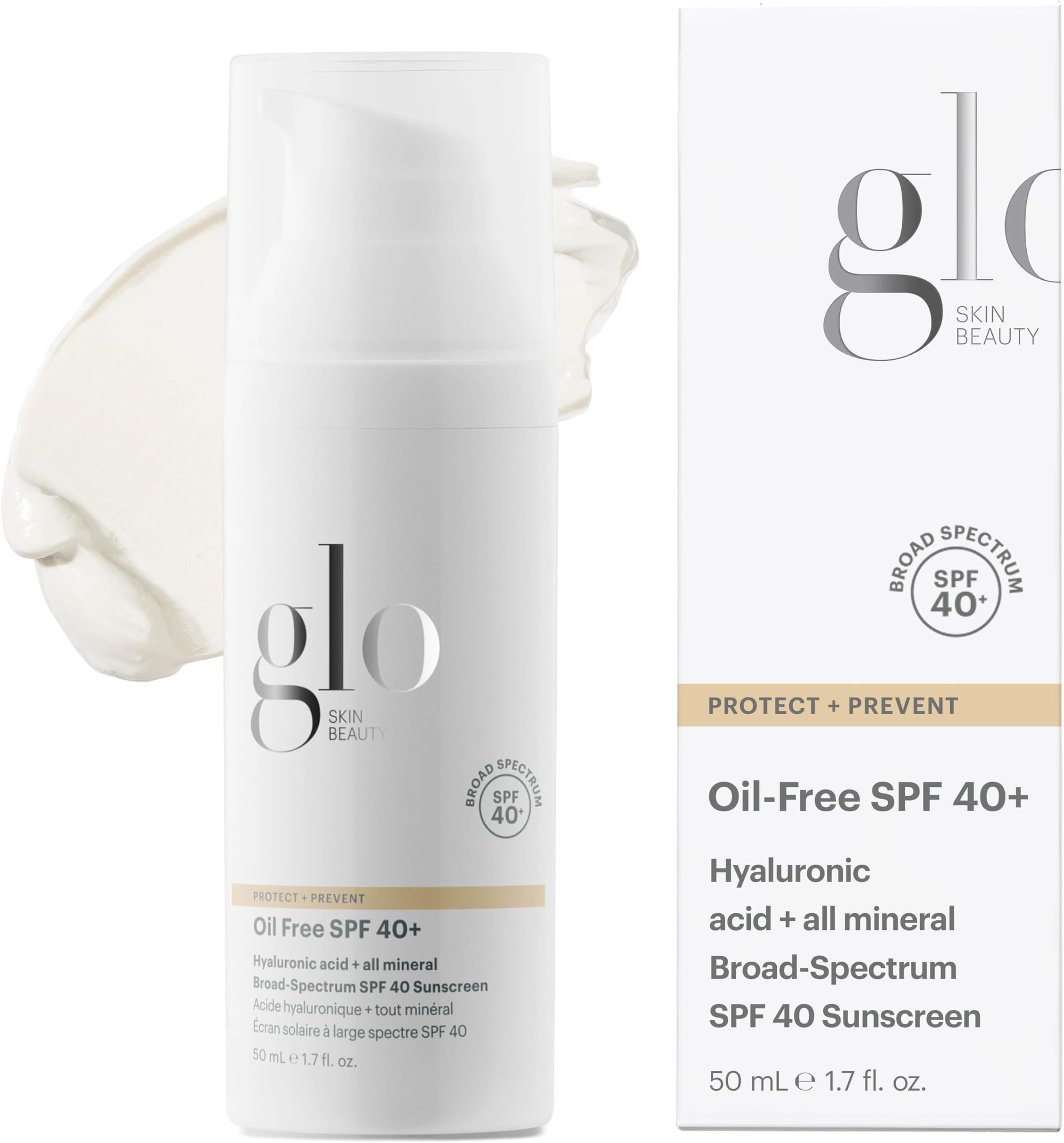 Oil-Free SPF 40+, 1.7 Fl Oz โ Mineral Sunscreen for Face with Zinc Oxide, Hydrating Face Moisturizer with Hyaluronic Acid, Lightweight Broad Spectrum SPF for All Skin Types