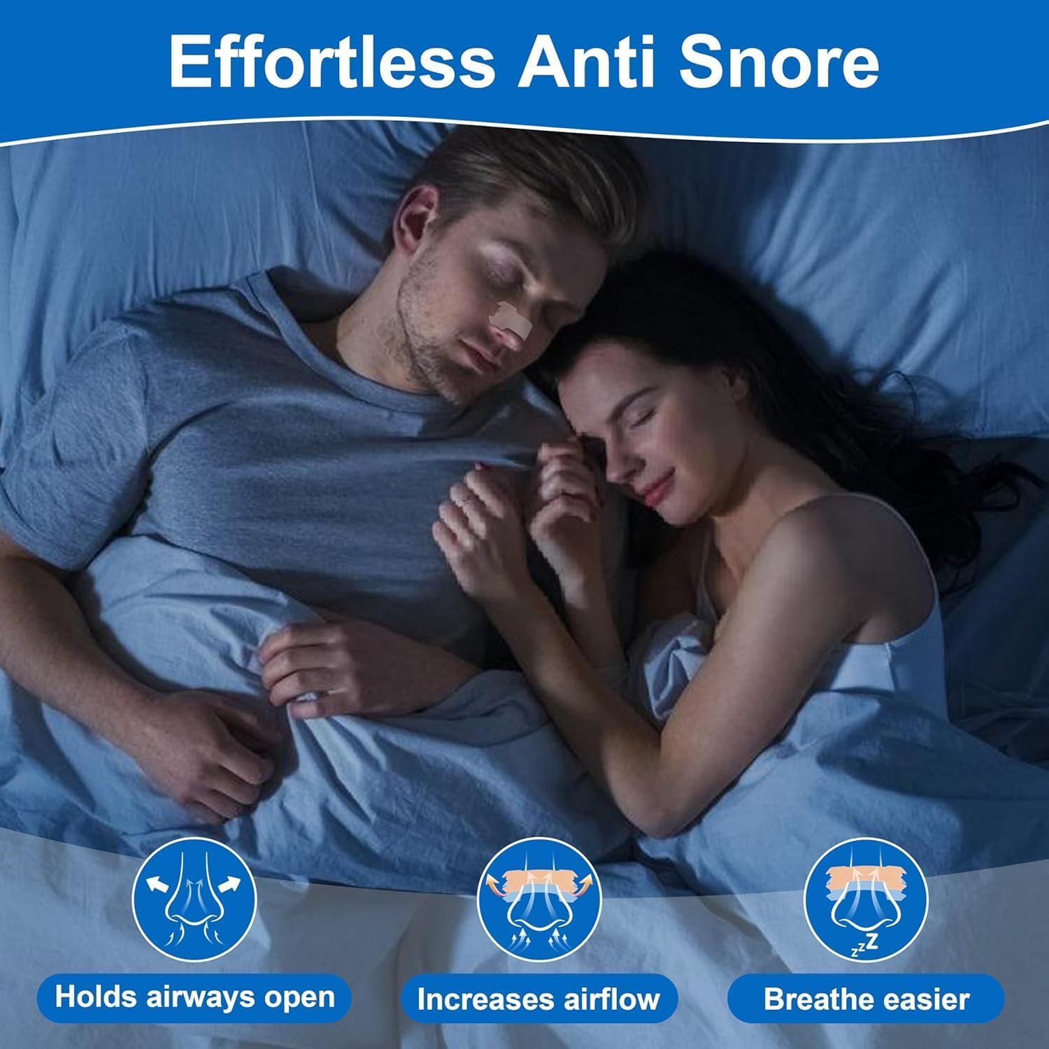 Tiras Nasales Antironquidos - Nasal Strips, 60 piezas Nose-Strips Tiritas Nariz para Deportivas Dormir - E1