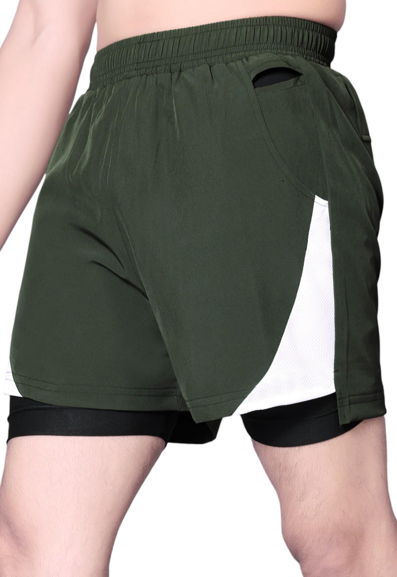 RynoGear Men's 2 in 1 Quick Dry Shorts with Liner and Towel Loop Gym & Running Shorts for Men with Inner Phone Pocket