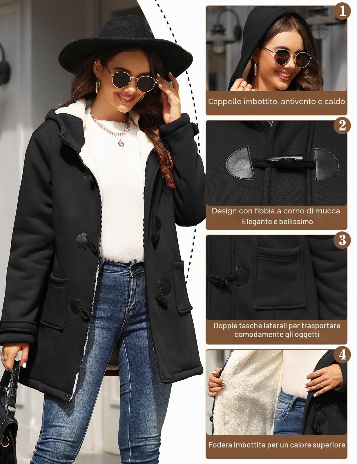 Yuson Girl Felpe Lunga con Cappuccio Donna Cardigan con Zip