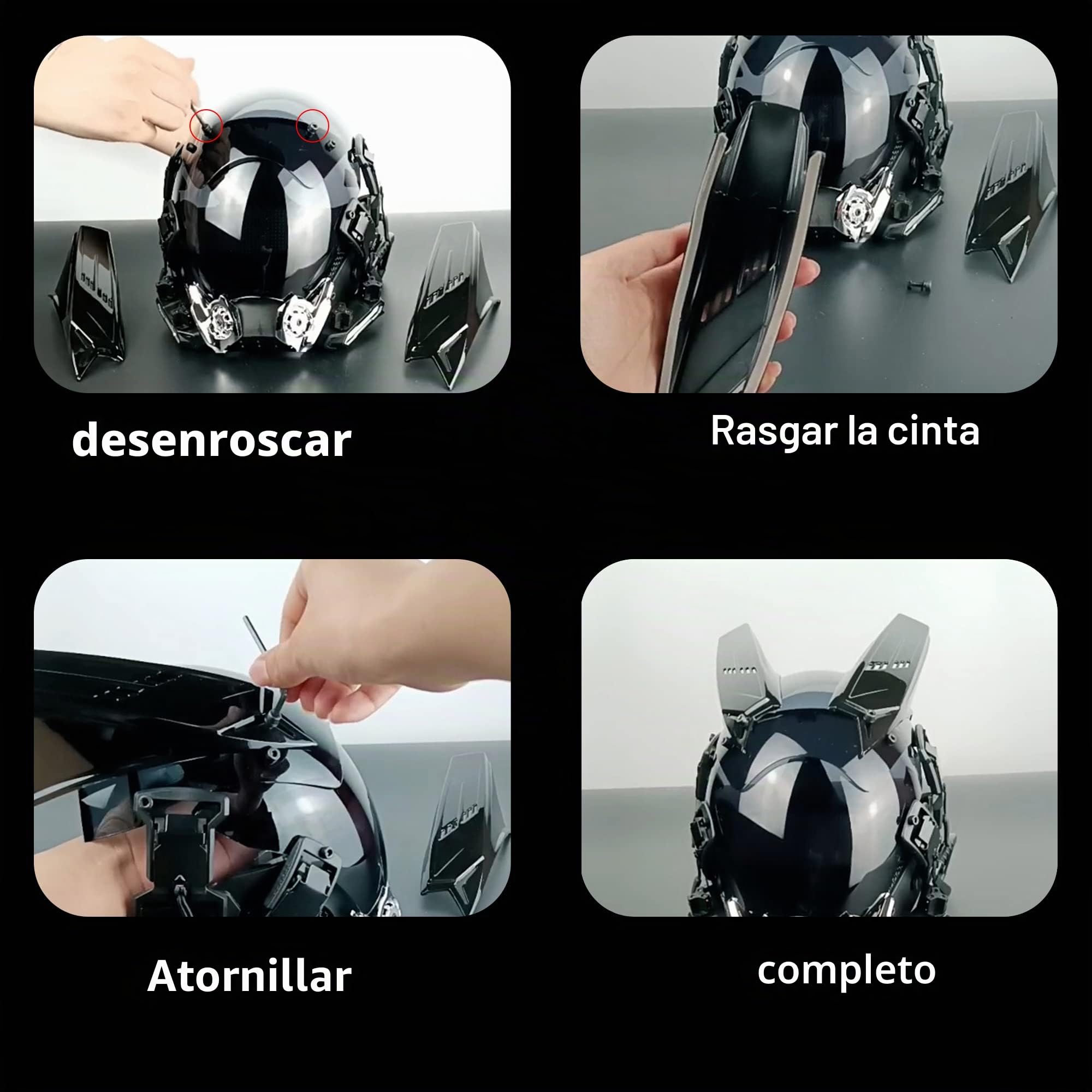 Marikito Cyberpunk - Casco futurista de ciencia ficción, máscara gótica, disfraz de cosplay, adecuado para fiestas de adultos