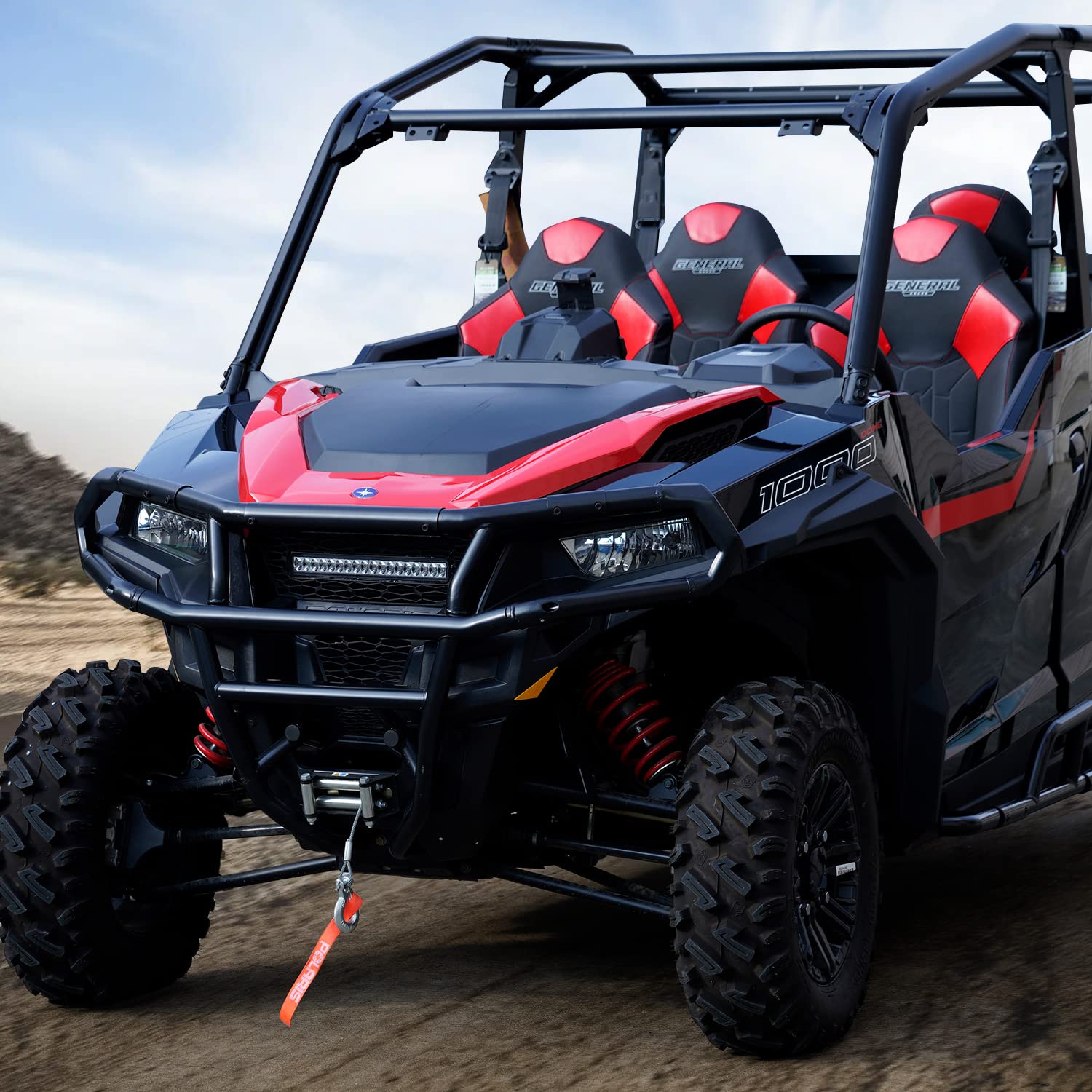 HAKA TOUGH Front Sport Upper Bumper for Polaris General 1000 2016-2022/4 1000 2017-2022/ General XP/XP 4 1000 2020-2023, Front Bumper?áBrush Guard Protector Accessories, Replace OEM # 2881525